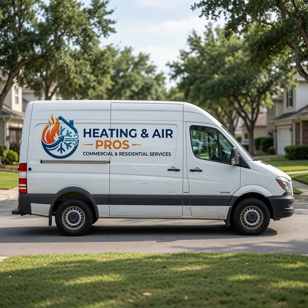 Local heating and air service van serving Westminster
